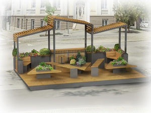 parklet con jardinera integrada