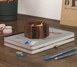 desk organizer de nogal