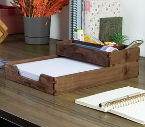 desk organizer de nogal