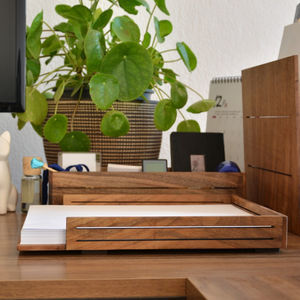 desk organizer de nogal