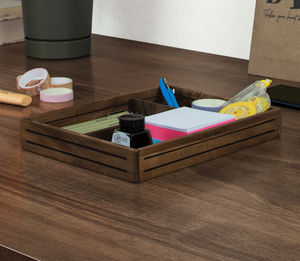 desk organizer de nogal