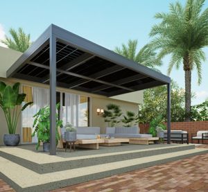 pérgola con protección solar