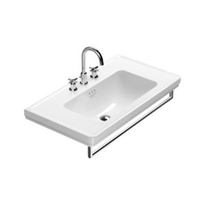 lavabo suspendido / rectangular / de cerámica / de metal