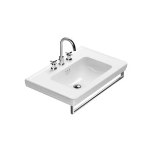lavabo suspendido / rectangular / de cerámica / de metal