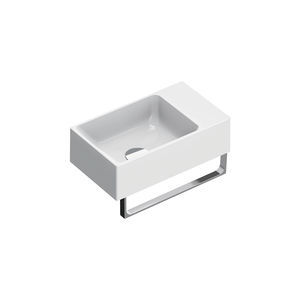 lavabo suspendido / rectangular / de cerámica / contemporáneo