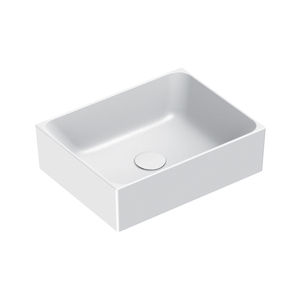 lavabo sobre encimera / rectangular / de cerámica / contemporáneo