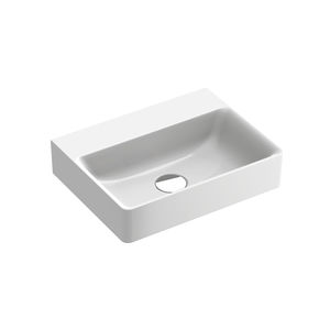 lavabo suspendido / rectangular / de cerámica / contemporáneo