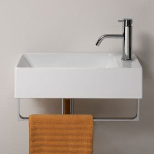 lavabo mural / rectangular / de cerámica / contemporáneo