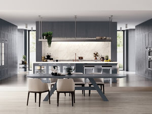 cocina moderna / de madera maciza / de roble / de nogal