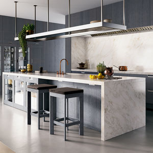 cocina contemporánea / de roble / de nogal / de mármol