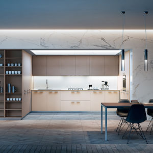 cocina con asideros / contemporánea / de roble / de MDF
