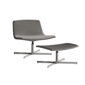 sillón bajo contemporáneo / de tejido / de metal / patín