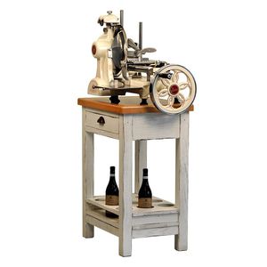 mesa de preparación para cortafiambres / de madera / con almacenamiento / profesional