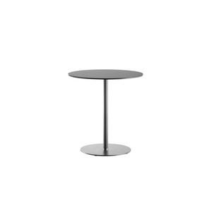 mesa bistró contemporánea / de vidrio / con base de acero / redonda