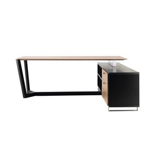 escritorio de madera / de acero inoxidable / moderno / para el sector servicios