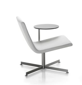 sillón bajo contemporáneo / de tejido / de acero inoxidable / con mesita