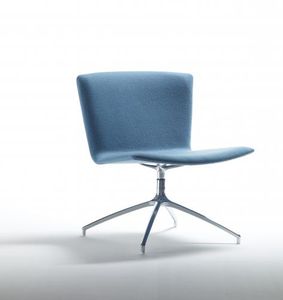 sillón bajo contemporáneo / de tejido / de aluminio / con patas en forma de estrella