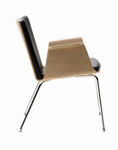 silla contemporánea / tapizada / con reposabrazos / de tejido