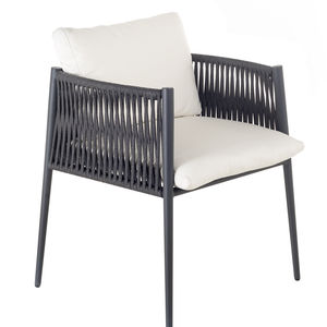 silla contemporánea / con reposabrazos / con cojín amovible / de aluminio