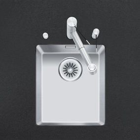 fregadero de 1 cubeta / de acero inoxidable / bajo encimera / sin escurreplatos