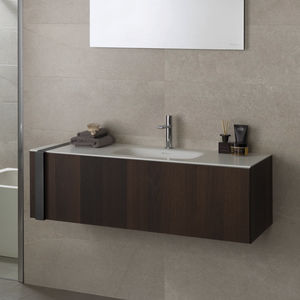 mueble de lavabo suspendido / de roble / de Krion® / contemporáneo