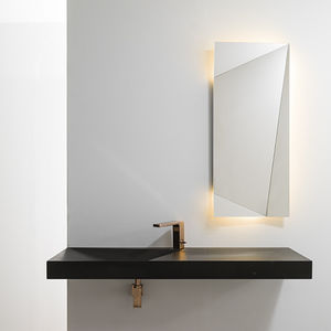 espejo de pared / con luz LED / moderno / rectangular