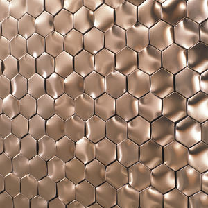 mosaico de interior / de pared / de metal / hexagonal