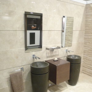 lavabo de pie / redondo / de piedra natural / contemporáneo
