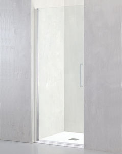 cabina de ducha de vidrio templado / rectangular / con puerta abatible