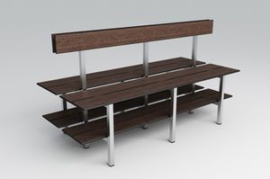 banco de vestuario / contemporáneo / de acero inoxidable / de HPL