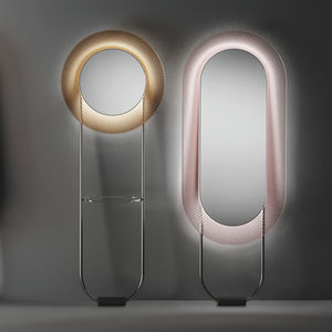 espejo de pie / con luz LED / contemporáneo / redondo
