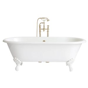 bañera con patas / ovalada / de hierro fundido