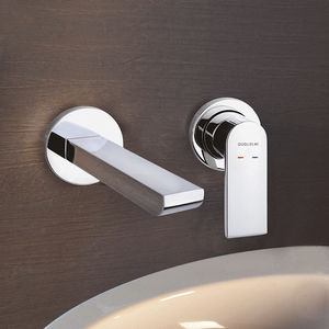 grifo monomando para lavabo / de pared / de metal cromado / de baño
