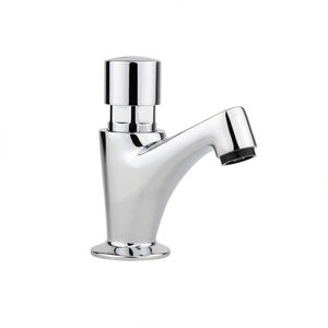 grifo monomando para lavabo / de metal cromado / con temporizador / de baño