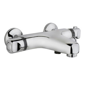 grifo mezclador para bañera / de pared / de metal cromado / termostático