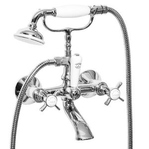 grifo mezclador para bañera / de pared / de metal cromado / de baño