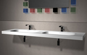 encimera de lavabo doble