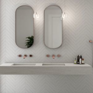 encimera de lavabo doble