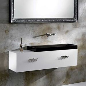 mueble de lavabo suspendido / de madera / contemporáneo / lacado