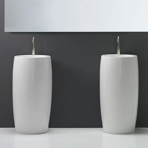 lavabo de pie / redondo / de cerámica / de diseño original