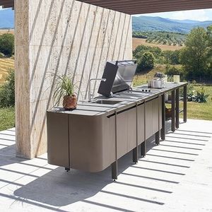 isla de cocina de aluminio
