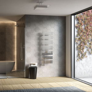 radiador toallero de agua caliente / de acero inoxidable / cromado / contemporáneo