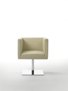 sillón contemporáneo / de terciopelo / giratorio / con base central