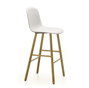 taburete de bar de diseño escandinavo / de fresno / de terciopelo / de algodón