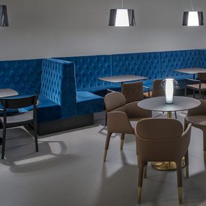 banqueta modular / contemporánea / de tejido / de cuero artificial