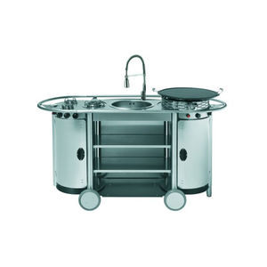 isla de cocina de acero inoxidable