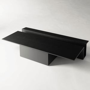 mesa de centro contemporánea / de MDF / de aluminio / con base de MDF
