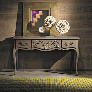 consola de estilo Luis XV / de cerezo / de haya / rectangular