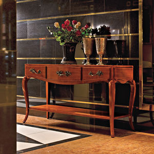 consola de estilo Luis XV / de cerezo / rectangular / con cajón
