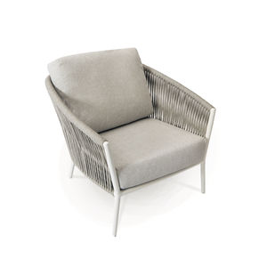 sillón contemporáneo / de tejido / de acero inoxidable / de cuerda